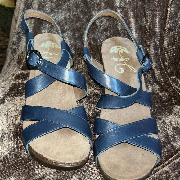 Dansko Navy Strappy Sandals - Picture 1 of 6
